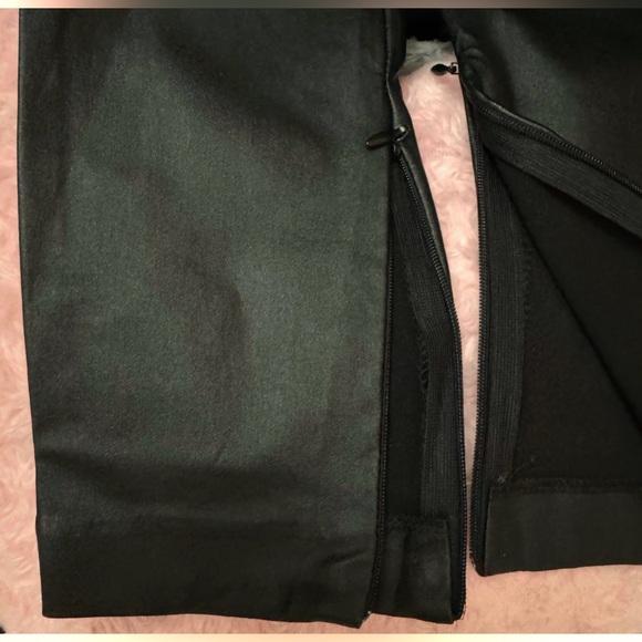 ZARA Woman Slim Fit High-Waist Waxed Faux-Leather Black Jeans, Size Small - Picture 12 of 14